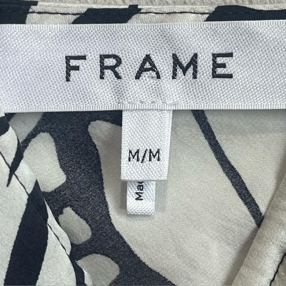 Frame Women's 100% Washable Silk Black Hawaiian Tropical Camisole Cami Top Sz M - Picture 4 of 16
